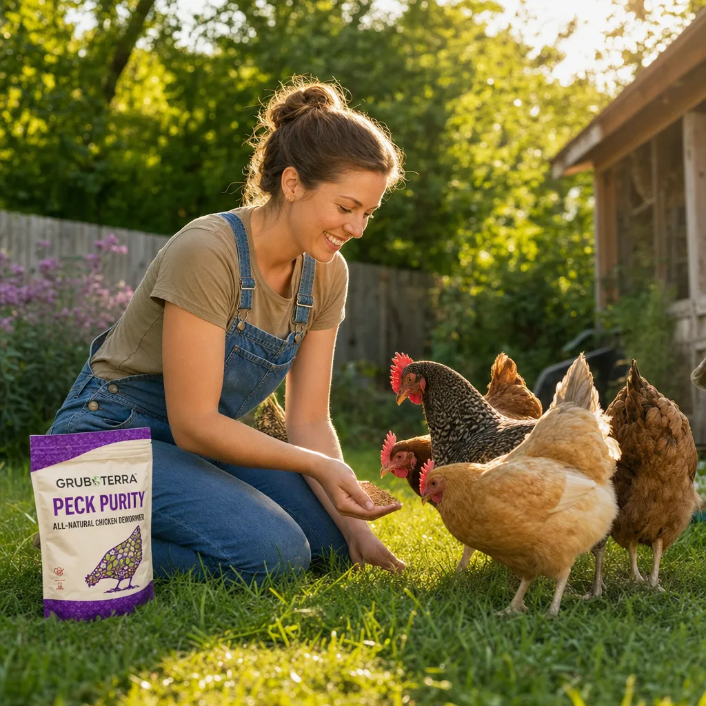 Backyard chicken keeper with a healthy flock