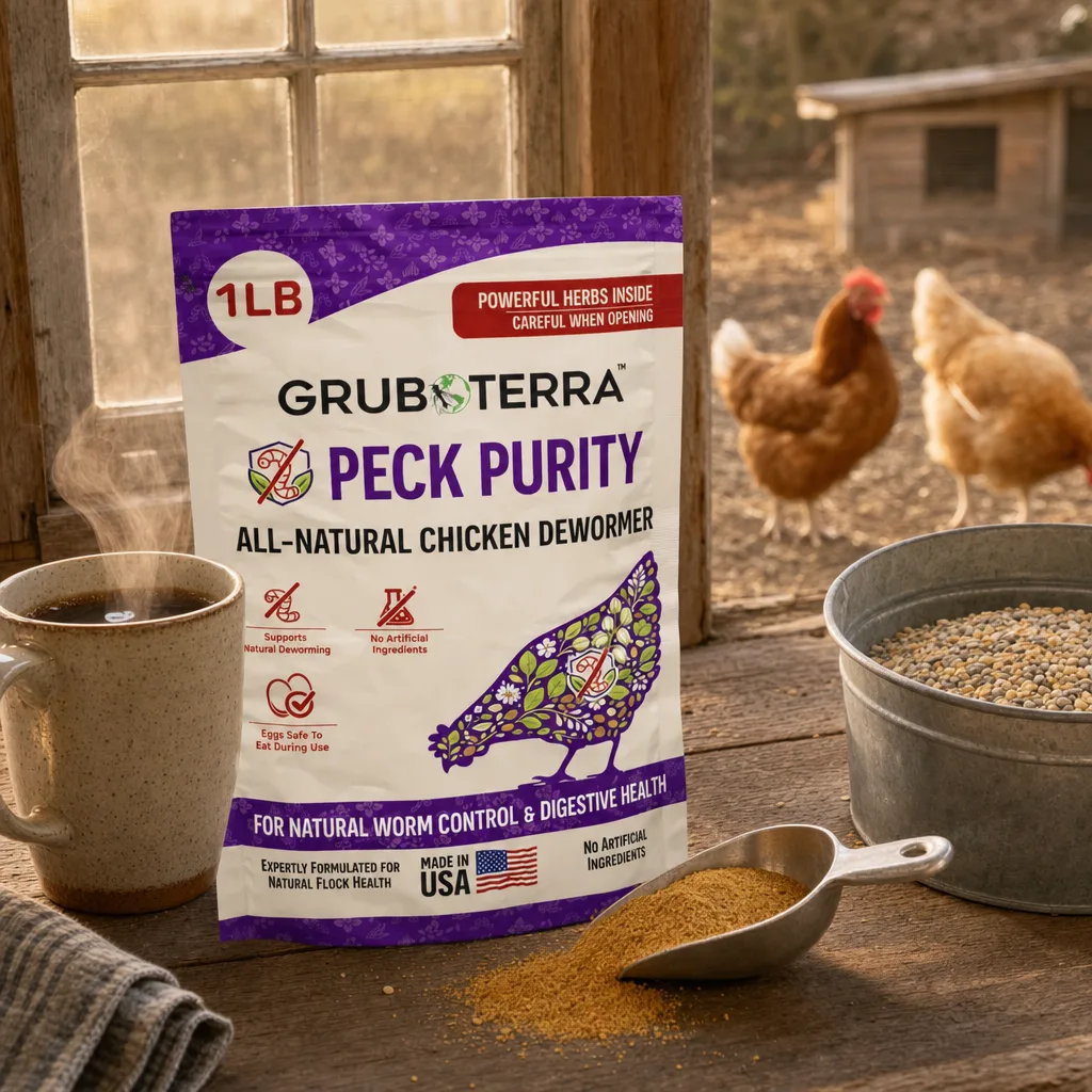 Daily chicken feed routine with Peck Purity