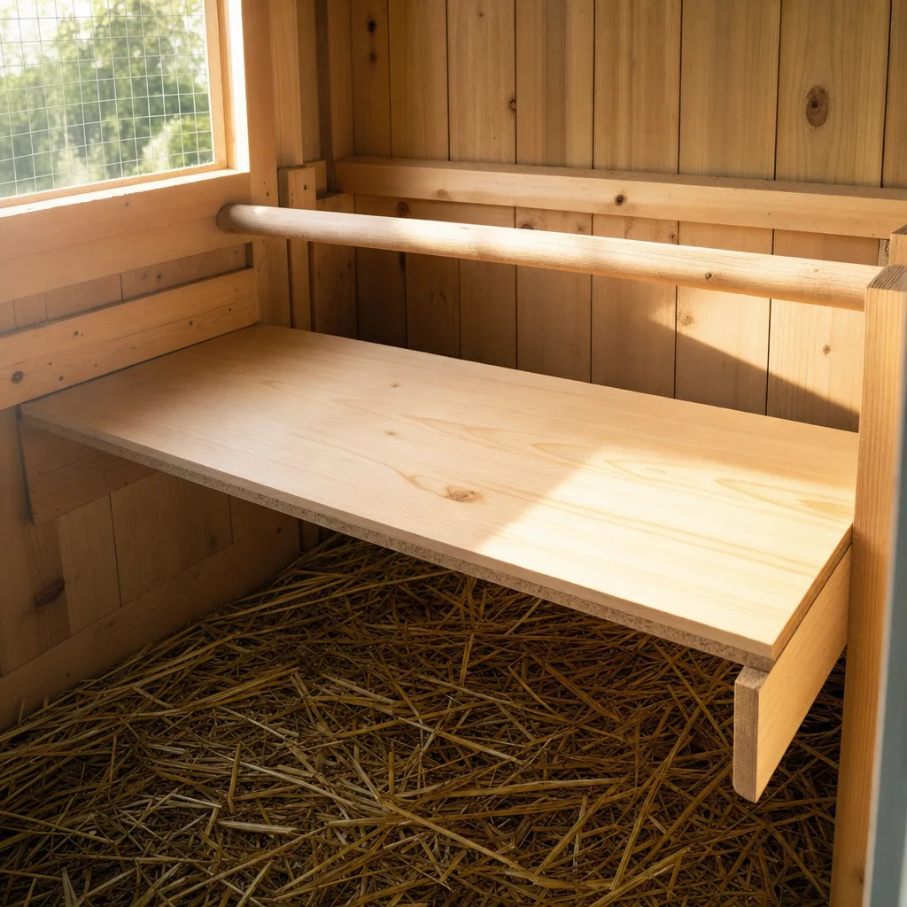 Healthy backyard flock with cleaner roost boards
